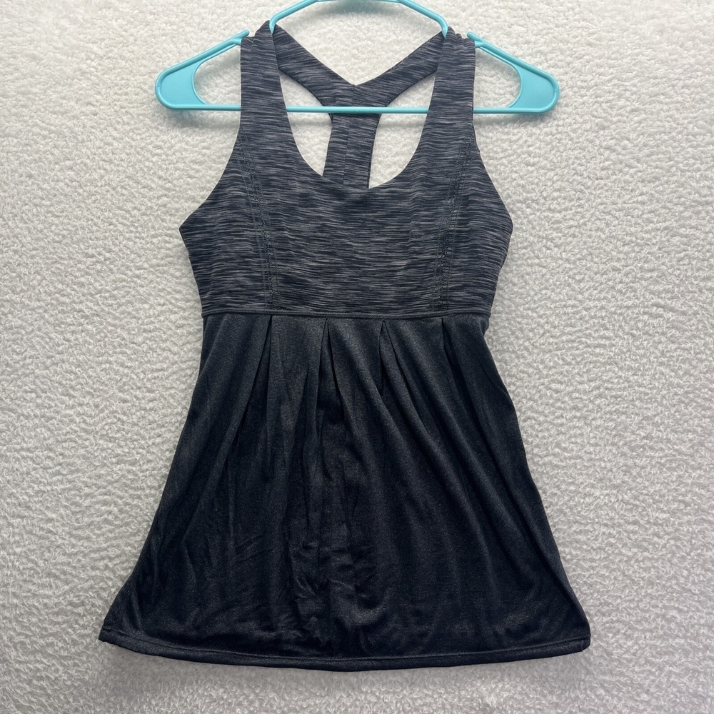 Lululemon TankTop Womens 6 Gray Power Yback Sleeveless Gym Yoga Active Workout - Picture 1 of 11